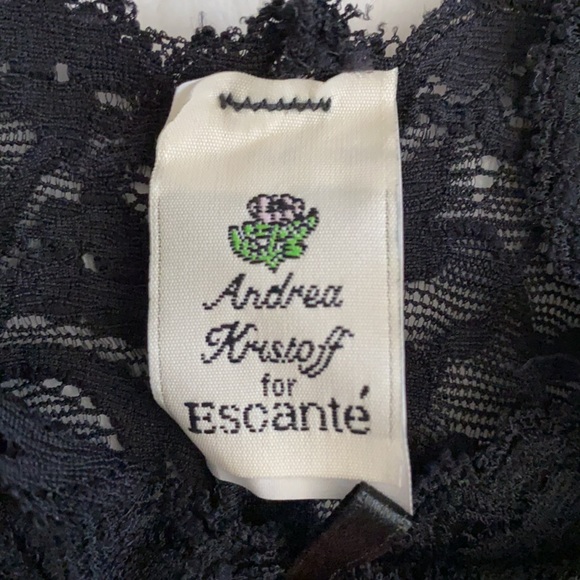 {VTG} Andrea Kristoff for Escanté | Lace Triangle Longline Bralette Bra 543 (L) - Picture 9 of 16